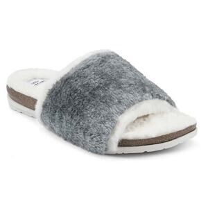 Earth Origins OLLI Women's Frost Grey Faux Fur Slide SIZE 7